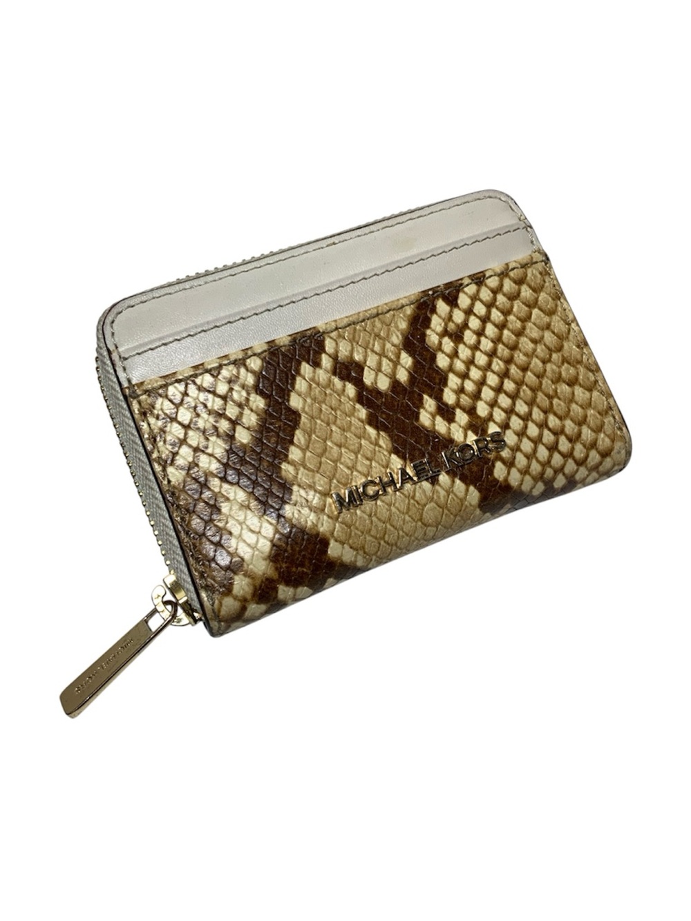 Michael Kors Jet Set Travel Python-Embossed Leather Zip Wallet